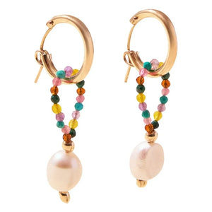 Camille Colette Studio - Maddie Hoop Earrings | White