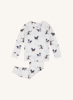 Petit Lem - Modal and Organic Cotton Baby Dog-Print Pajamas | Ecru