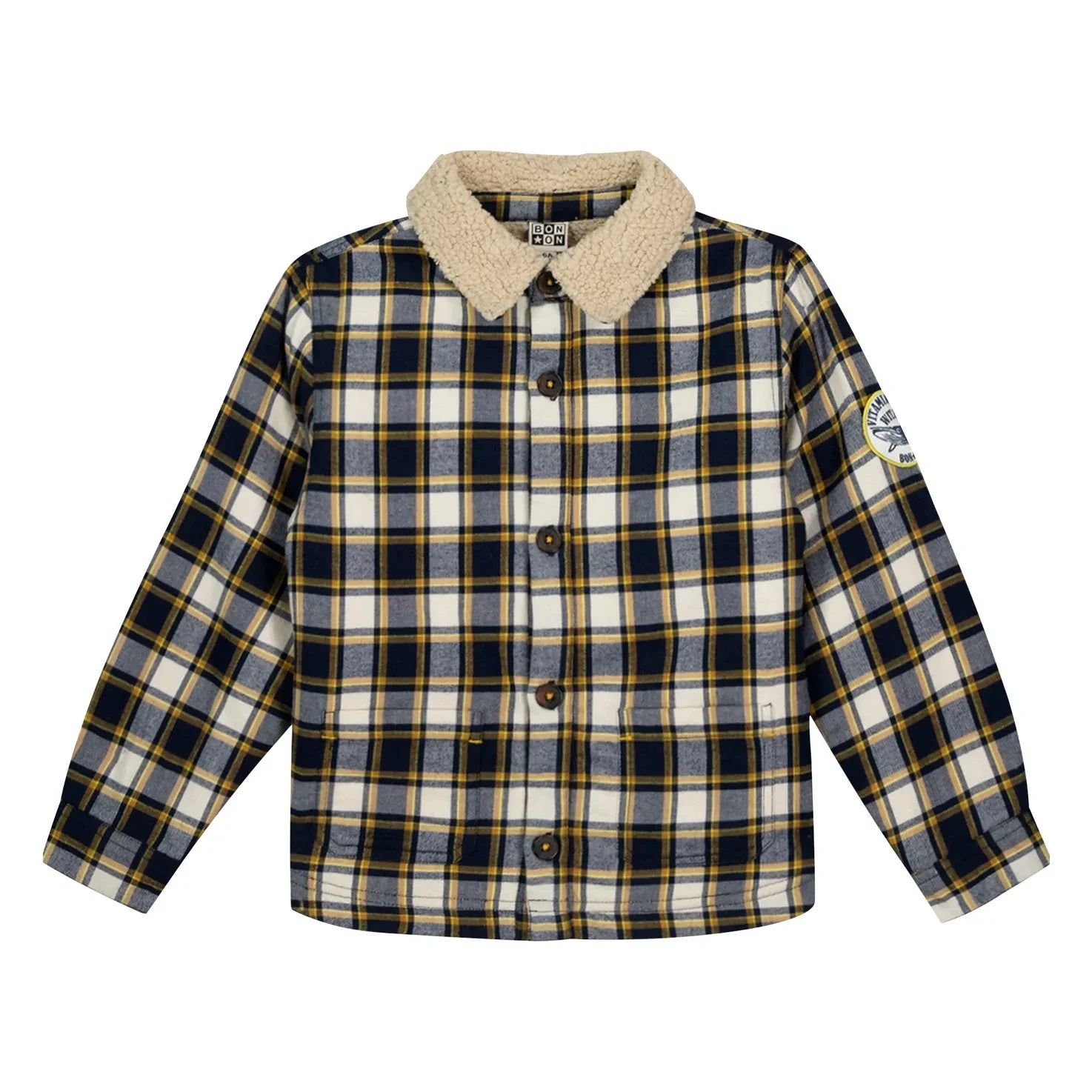 Bonton - Piloti Ekoseli Ceket | Beyaz