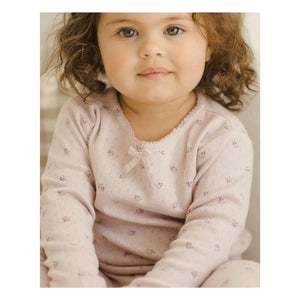 Quincy Mae - Pointelle Organic Cotton T-Shirt and Leggings Set | Lavender