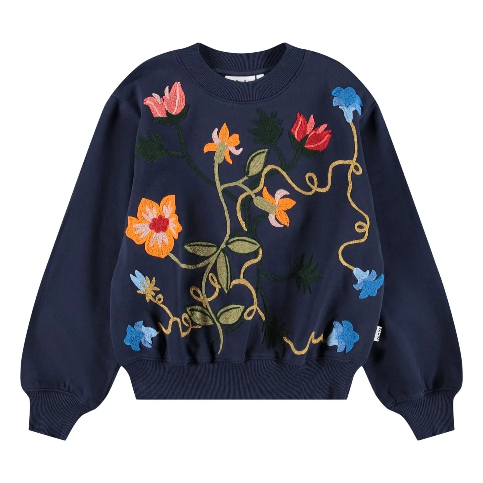 Molo - Organic Cotton Flower Marge Sweater | Navy
