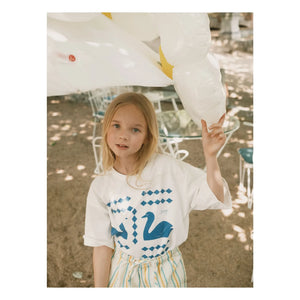 Tinycottons - Swans Losanges Organic Cotton T-shirt | White