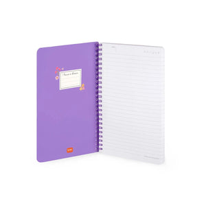 Legami - A5 Lined Defter ile Illustrated Hard Kılıf - Çiçekler - Jotter - Spiral-Bound