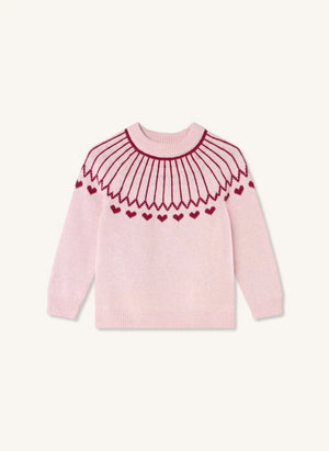 Fliink - Nova Hearts Organic Cotton Sweater | Pink
