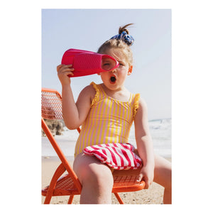 Jera Mini - Striped Ruffle Swimsuit | Yellow