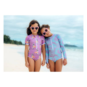 Beach & Bandits - Hibiscus UV Protected Swimsuit Made from Recycled Fibers | Purple