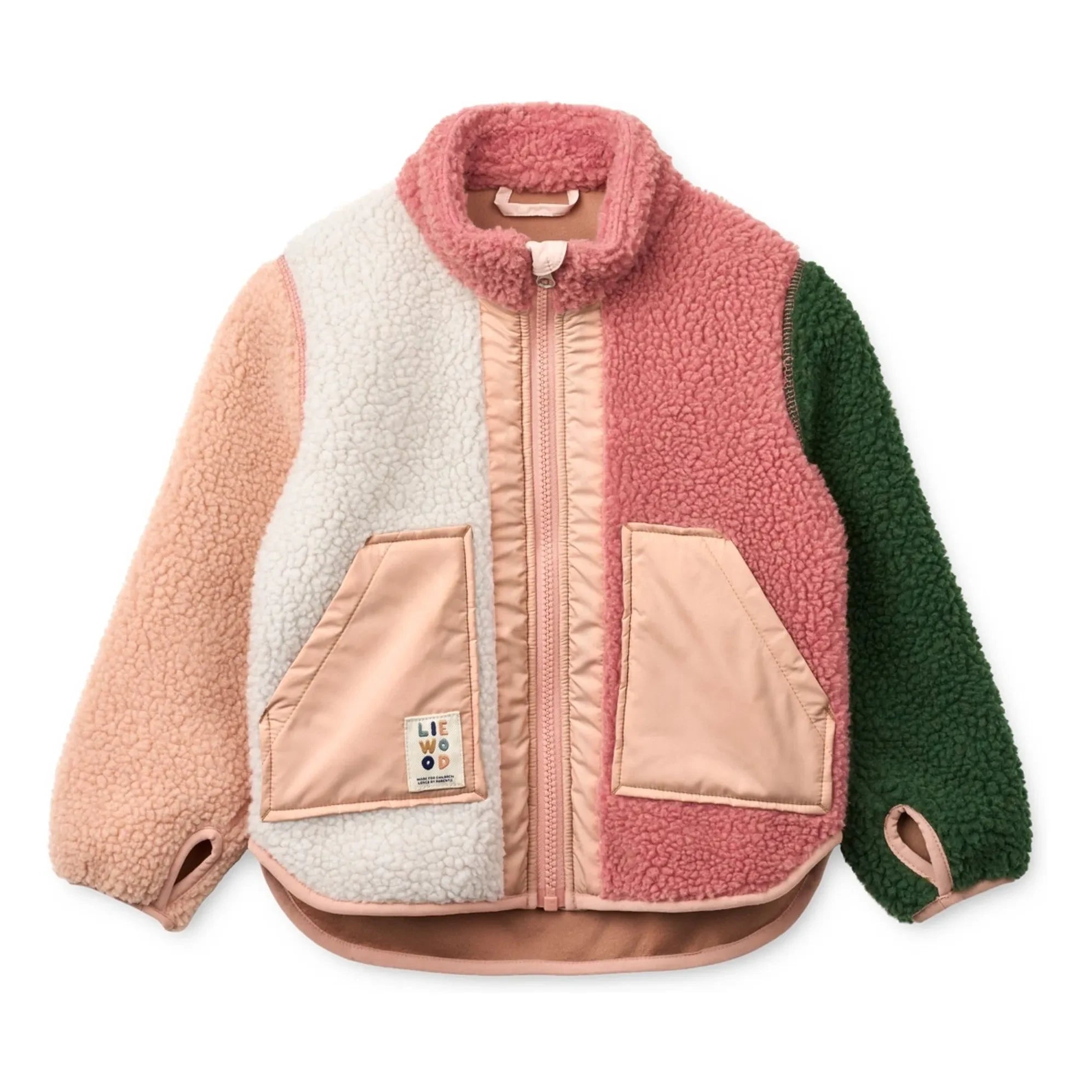 Liewood - Noam Color Block Recycled Fiber Sherpa Jacket | Pink