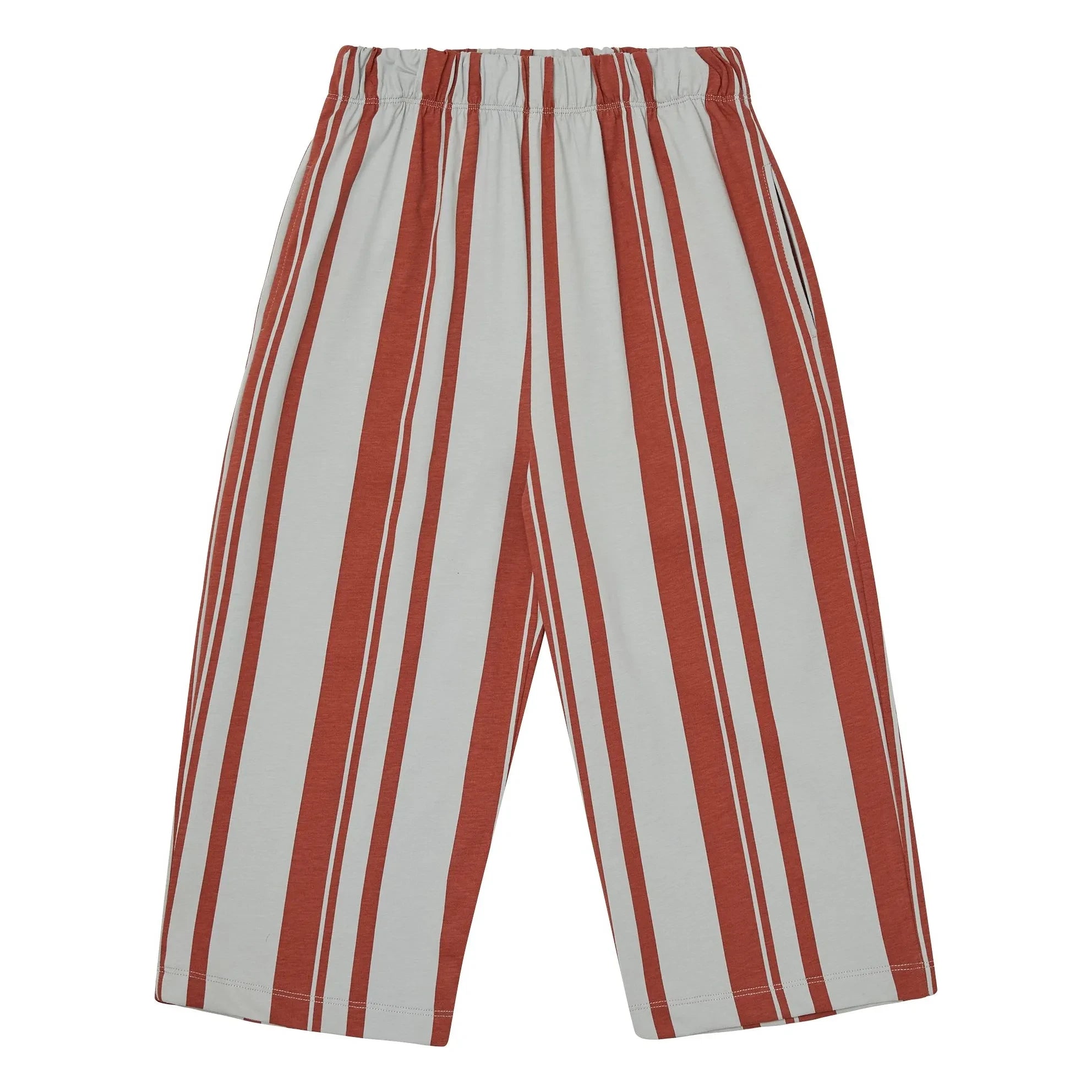 Main Story - Organic Cotton Striped Jersey Pants | Red