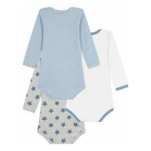 Petit Bateau - 3’lü Çizgili Body Seti | Mavi