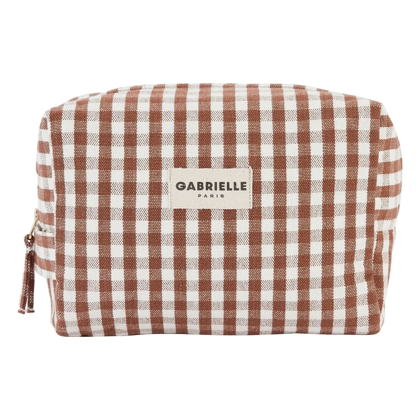 Gabrielle Paris - Gingham Mocha Toiletry Bag | Mocha