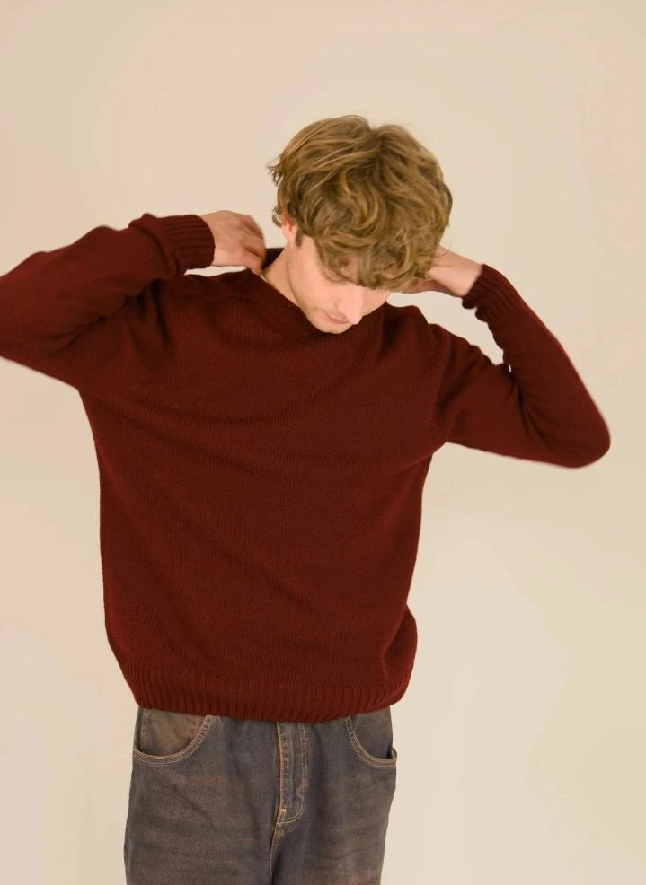 Origin Knitwear - Seamless Wool Sweater | Burgundy