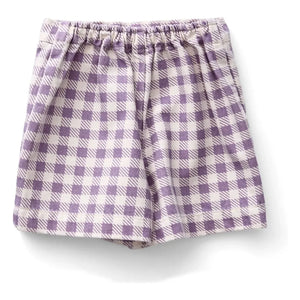 Soor Ploom - Olive Colored Checkered Short Skirt | Lilac