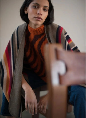 La Méricaine - Apache Recycled Wool Poncho | Earth Brown