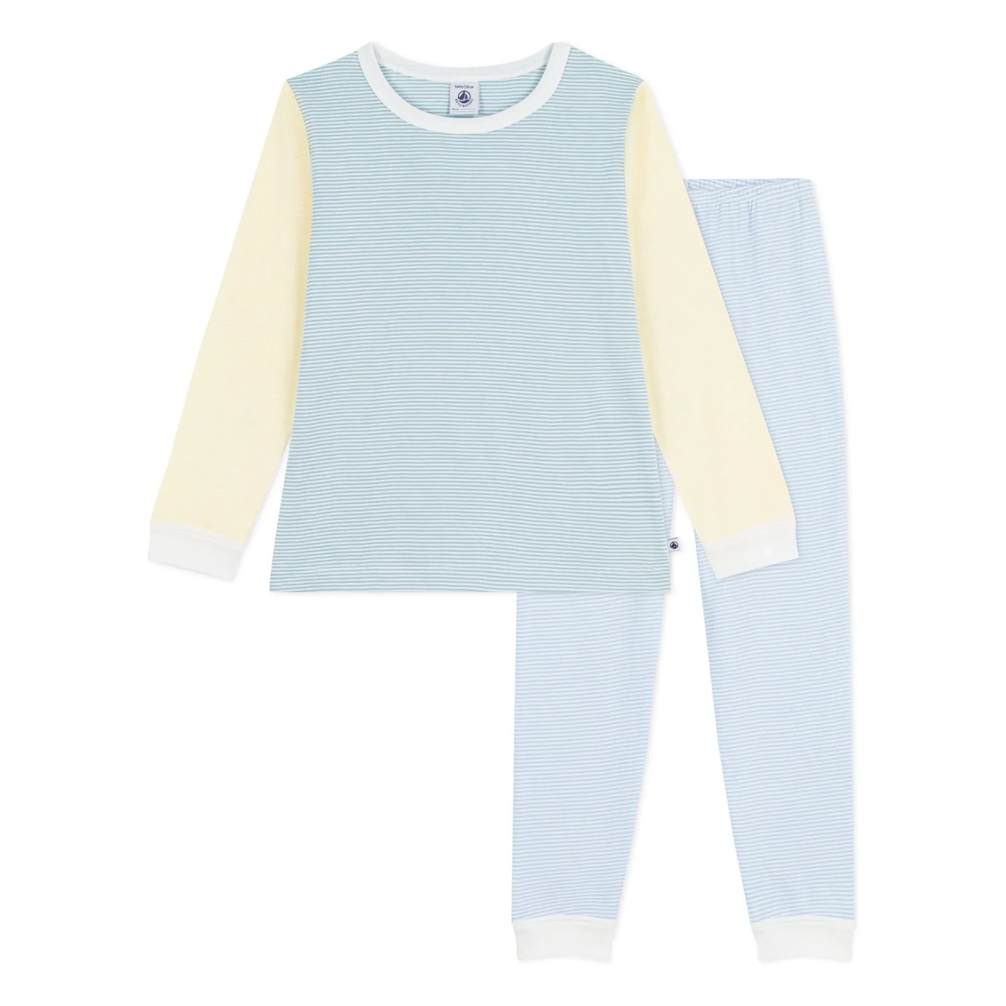 Petit Bateau - Milleraies Color Block Striped Pajamas | Green