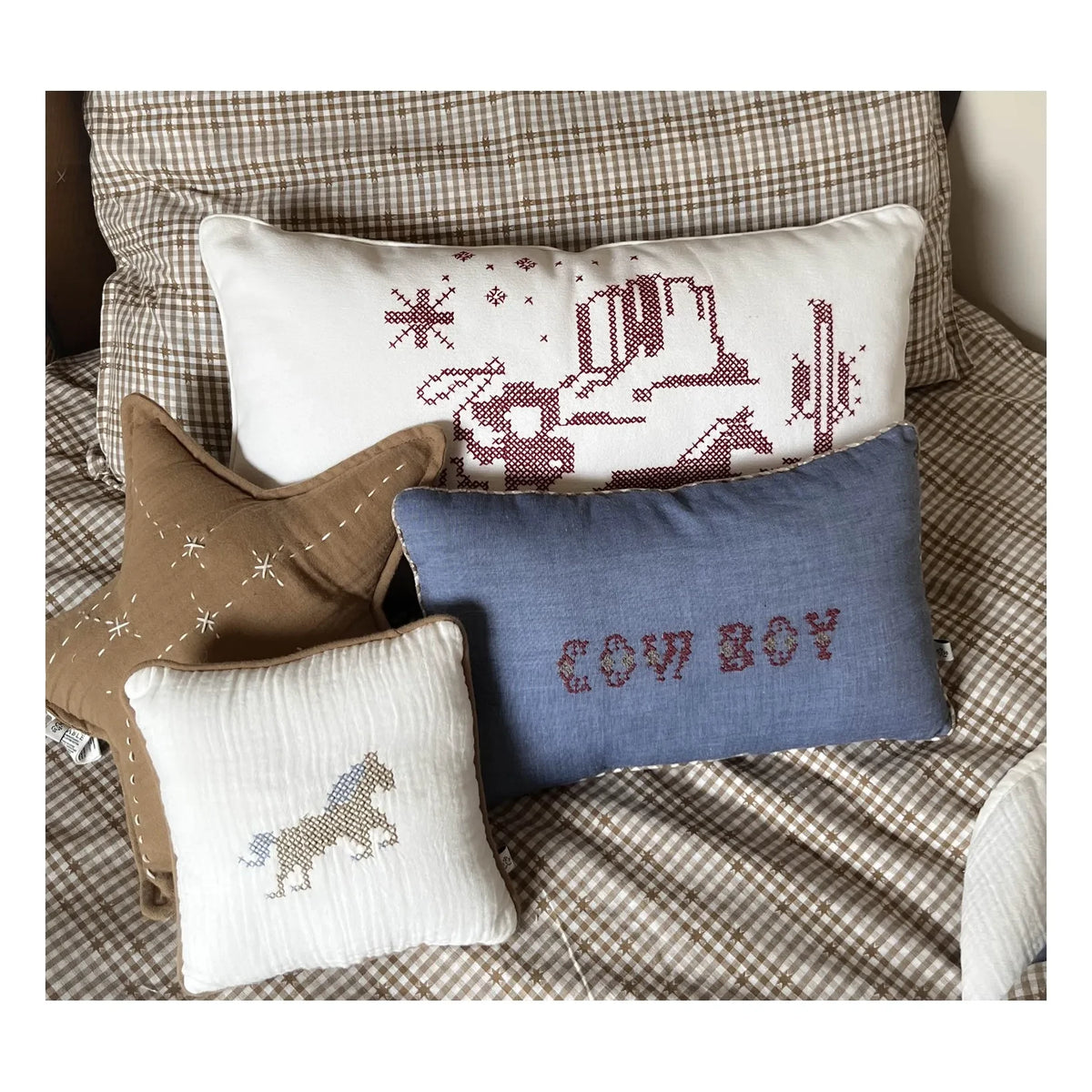 Editions Aimable - Camille Cowboy pillow | Blue Chambray
