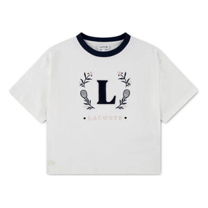 Lacoste - T-shirt with L Contrast Collar Organic Cotton | Off-White