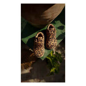 Petit Nord - Scallop Leopard Sneakers | Brown