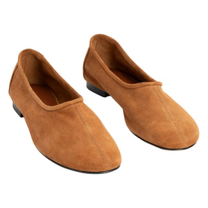 BY FAR - Prudence Suede Ballerina | Camel