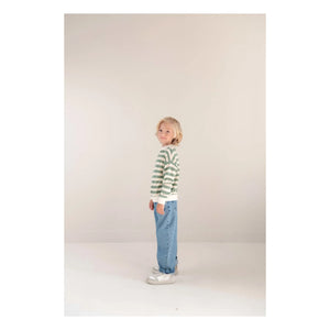 Jenest - Khaki Striped Organic Cotton Sweatshirt | Khaki