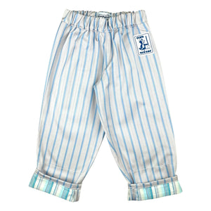 Club Trésor - Pastel Fever Striped Reversible Pants | Ecru