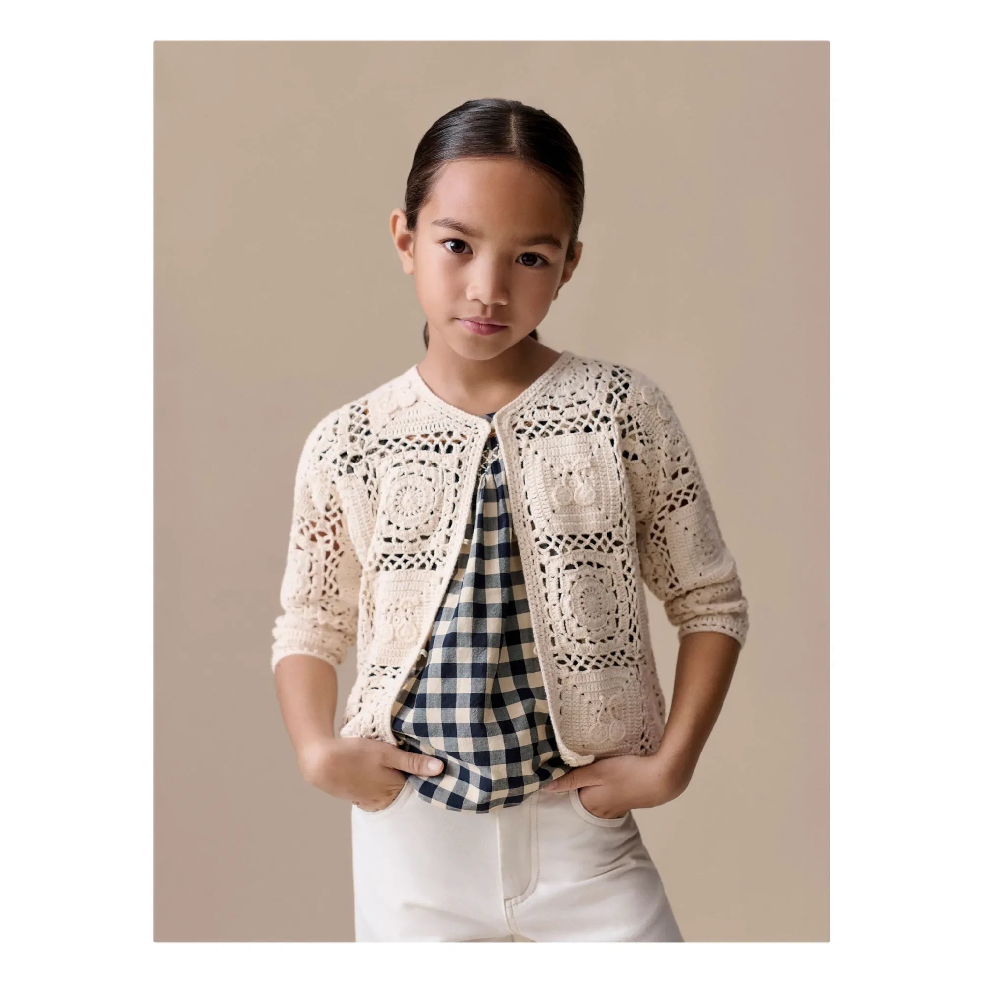 Bonpoint - Léa-Marie Crochet Cardigan | Ivory