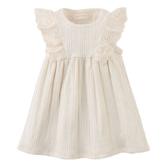 Gingersnaps - Elowyn Embroidered Ruffled Dress | Ecru