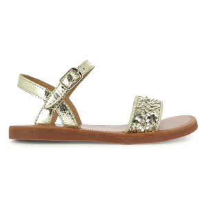 Pom d'Api - Plagette Buckle Glitter Sandals | Gold