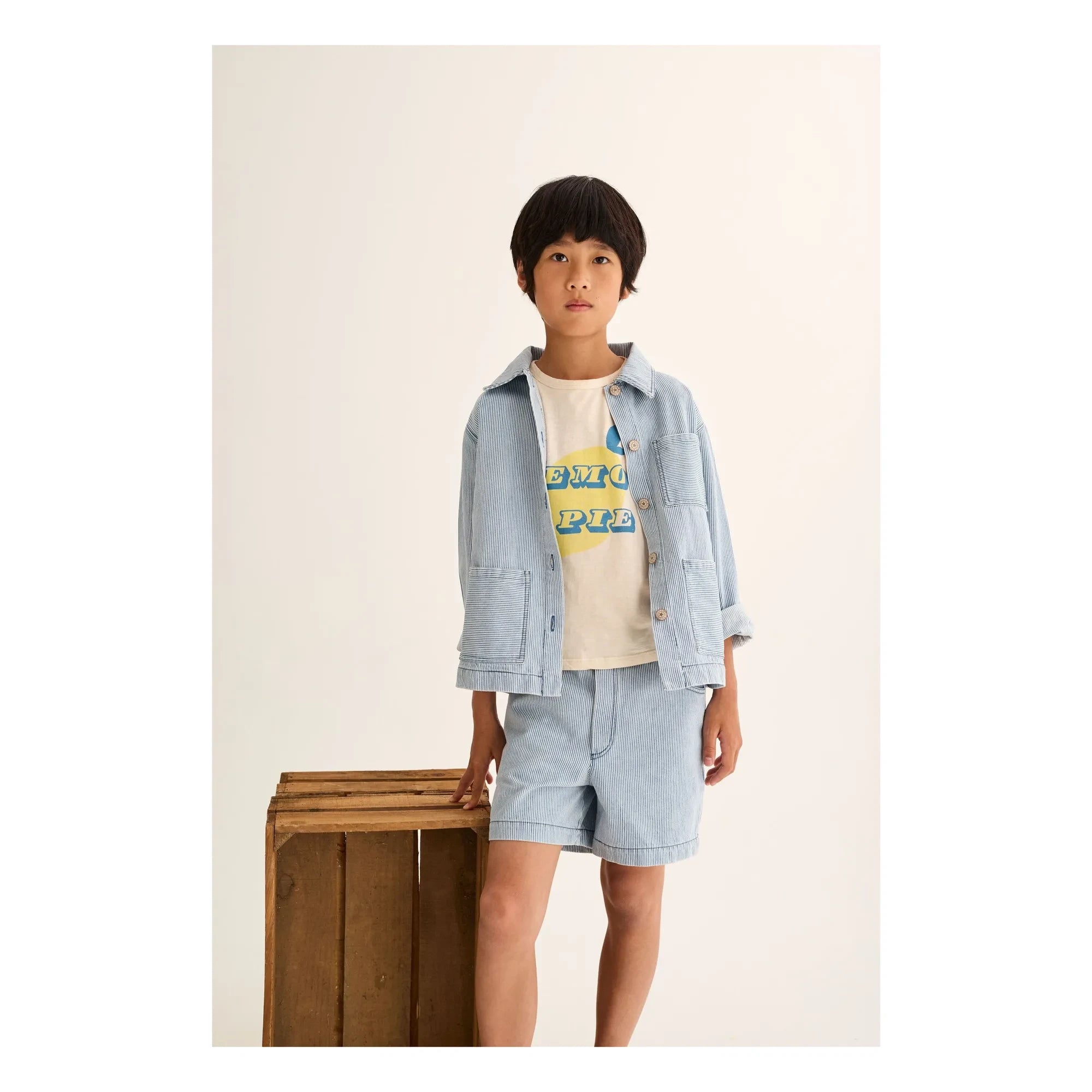 Cozmo - Denim Ridge Striped Overshirt | Light Blue