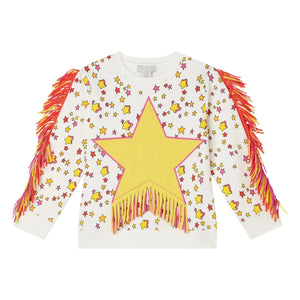 Stella McCartney Kids - Fringed Star Sweatshirt | Ecru