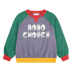 Bobo Choses - Color Block Organic Cotton Sweatshirt | Mauve