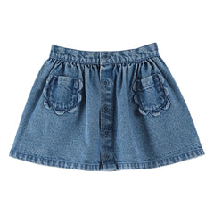 Emile et Ida - Denim Floral Skirt