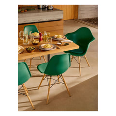Vitra - DSW plastik sandalye - akçaağaç taban - Charles & Ray Eames | Zümrüt yeşili
