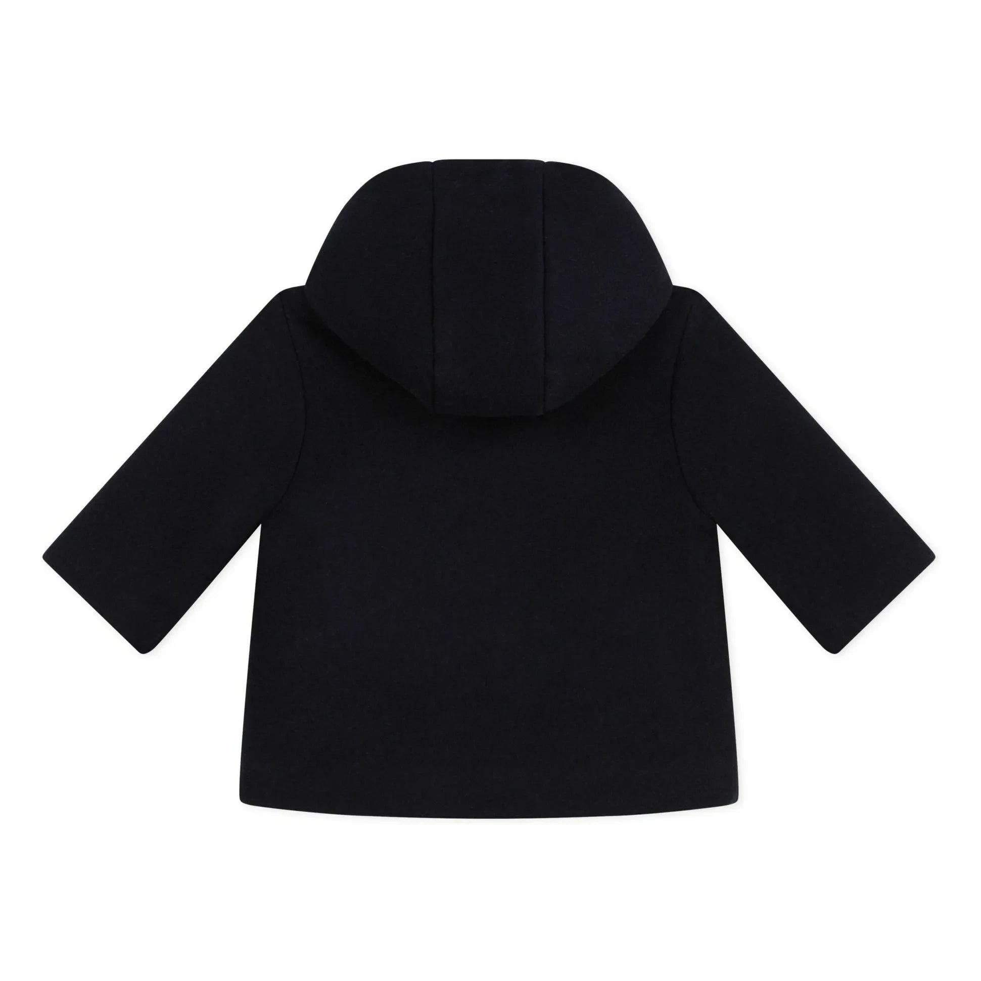 Petit Bateau - Navy Blue Buttoned Baby Wool Coat