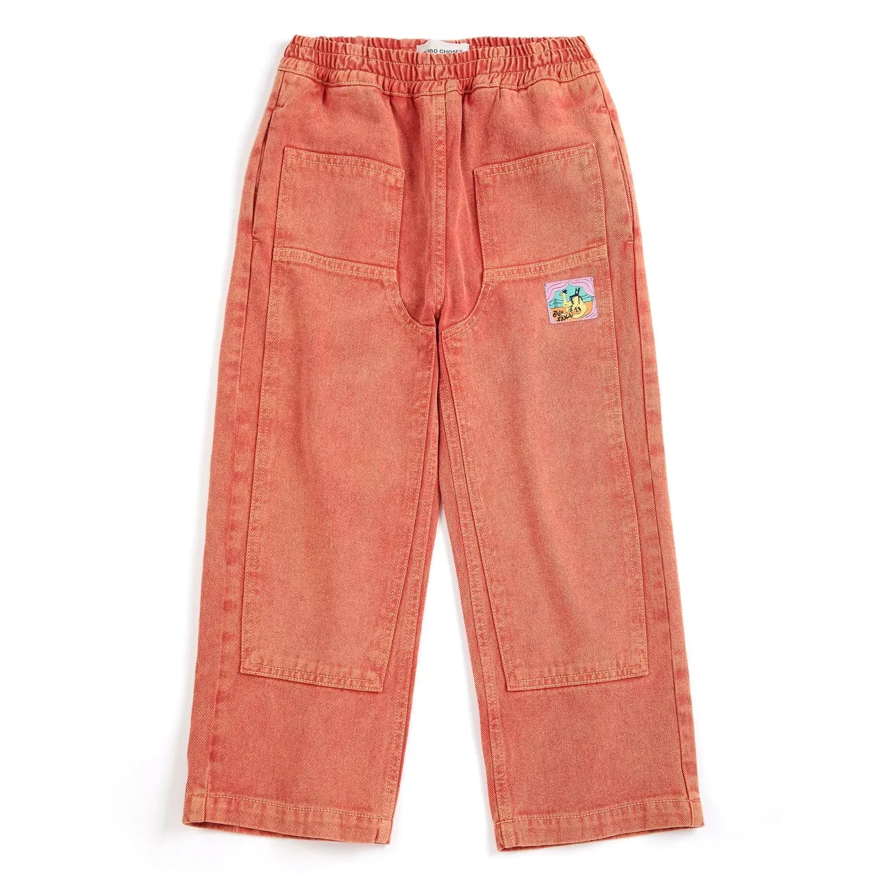 Bobo Choses - Organic Cotton Twill Panel Trousers | Red