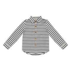 Donsje - Leom Striped Organic Cotton Shirt | Navy Blue