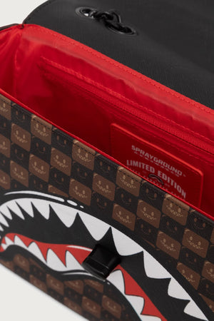 Sprayground - Brown Adjustable Strap Bag with Sharks in Paris 910B9310NSZ