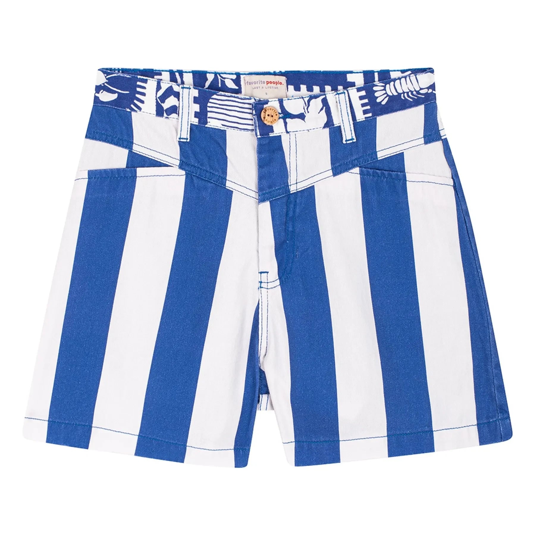 Favorite People - Positano Striped Shorts - Women's Collection | Blue