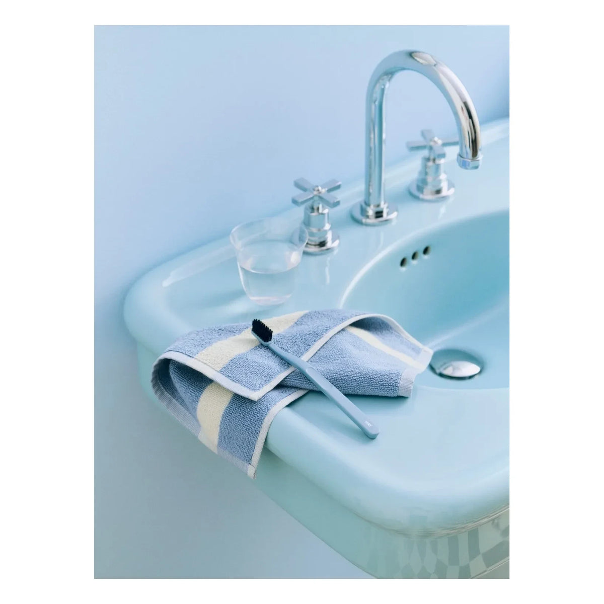 Hay - Striped Guest Towel | Light Blue