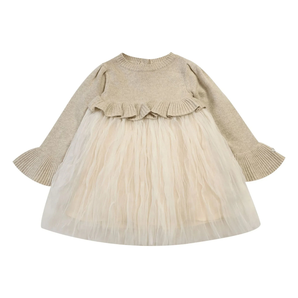 Donsje - Paulien Dual-Material Dress | Chalk