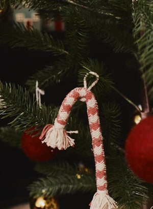Lorena Canals - Sucre d'Orges Christmas Ornaments - Set of 4 | Red