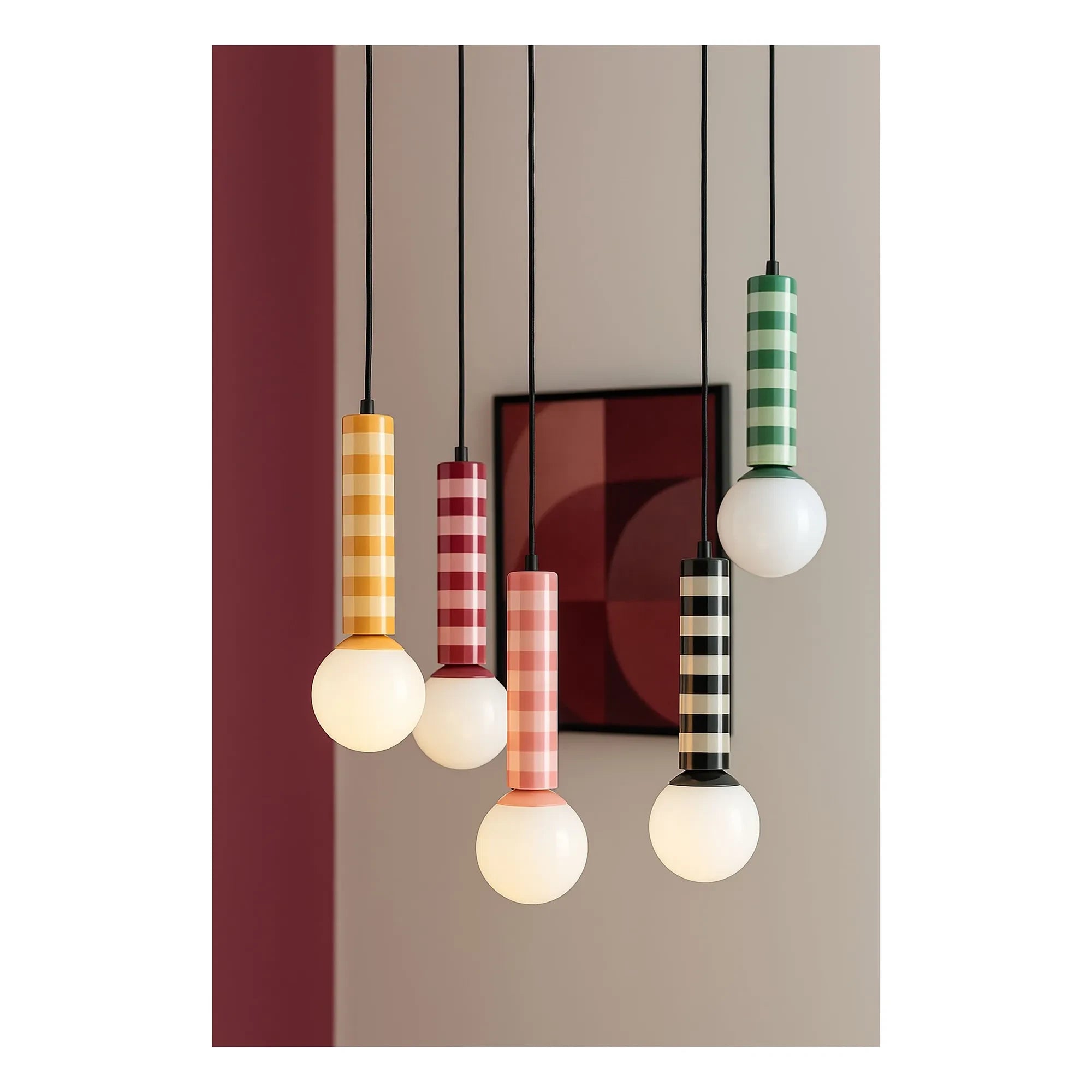 Present Time - Striped Pendant Lamp | Yellow