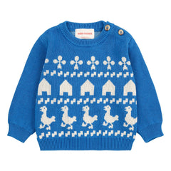 Bobo Choses - Farmhouse Knit Organic Cotton Sweater | Blue