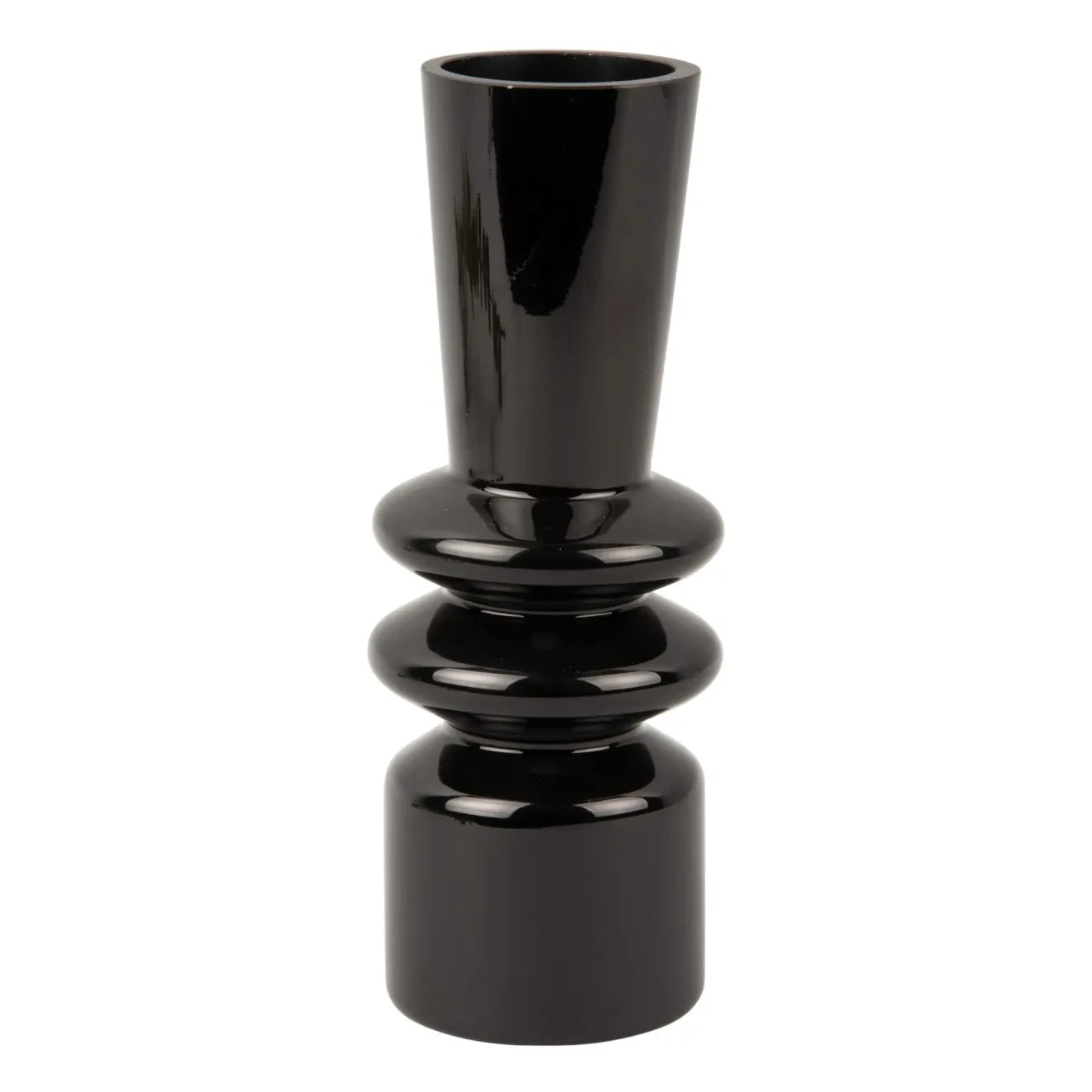 Present Time - Sparkle Flat Vase | Black