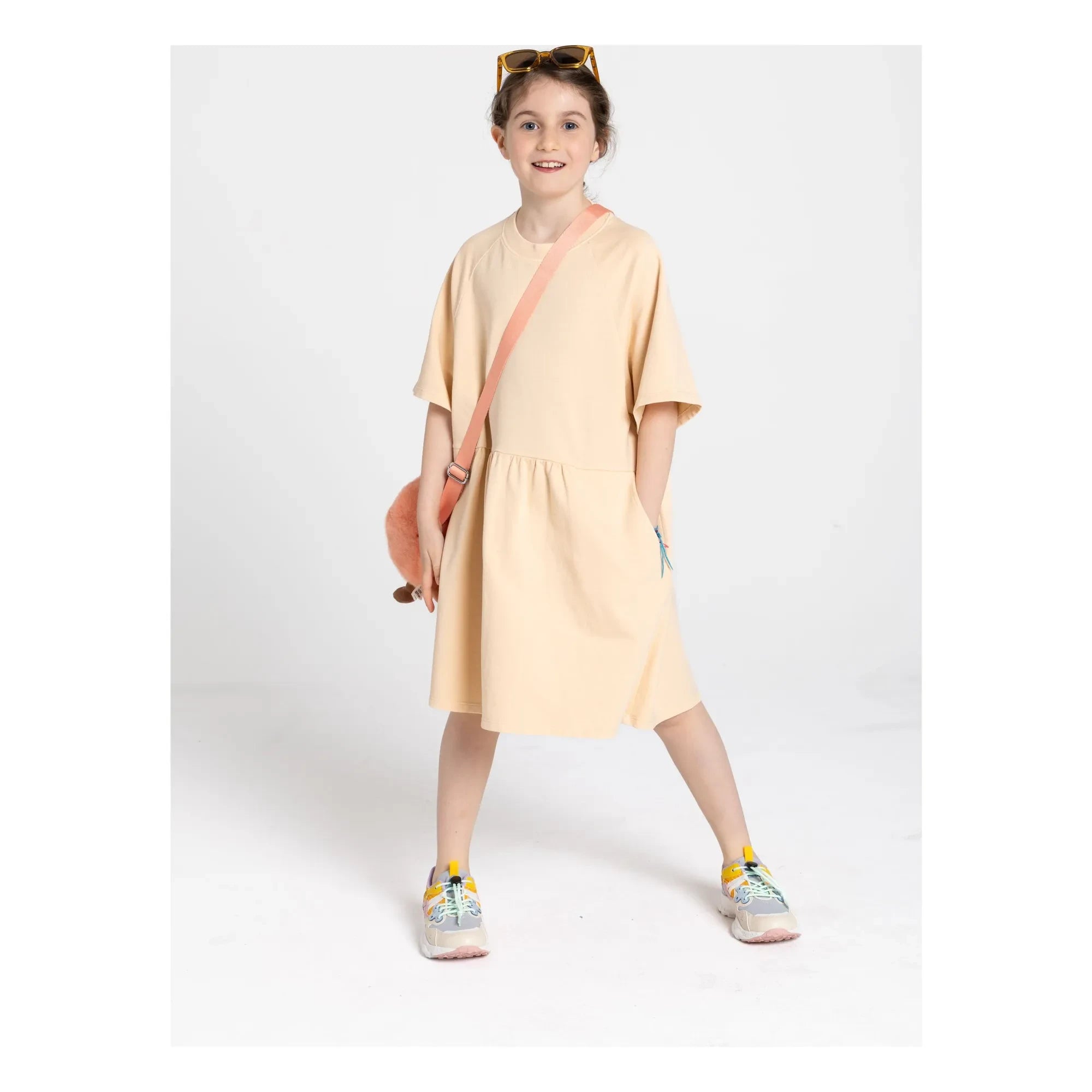 Smallable Kid - Sweat dress Mina Organic cotton | Pale yellow