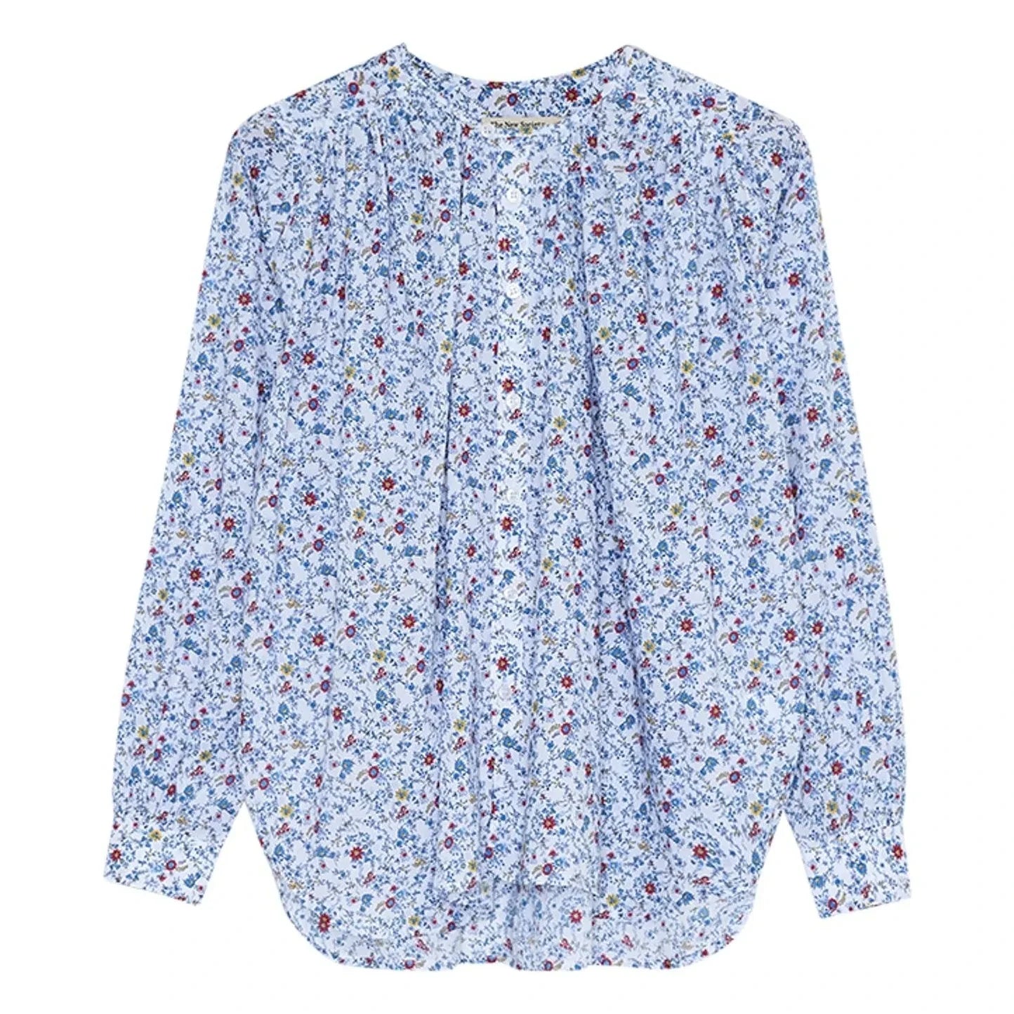 The New Society - Cloe Pamuk Blouse | Blue