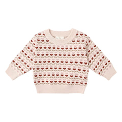 Rylee + Cru - Shiloh Ruby Hearts Sweater | Powder Pink