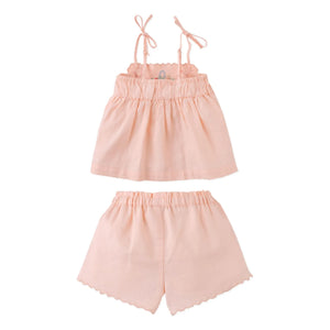 Gingersnaps - Hinata Linen Top and Shorts Set | Peach