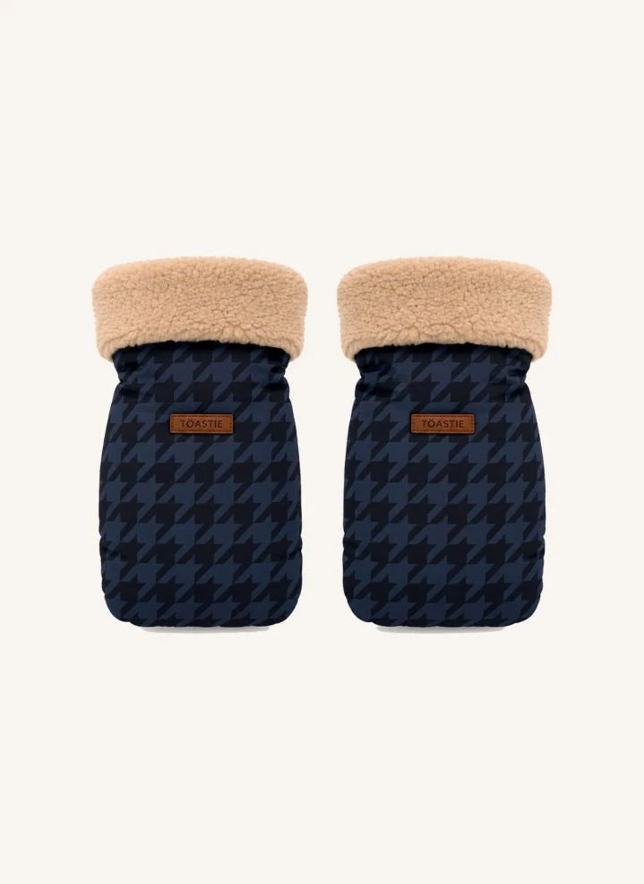 Töastie - Recycled Fibrous Houndstooth Pattern Stroller Gloves | Navy