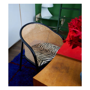 The Socialite Family - Velvet Upholstered Cavalo Sofa Armchair, Black Ash Finish | Tiger