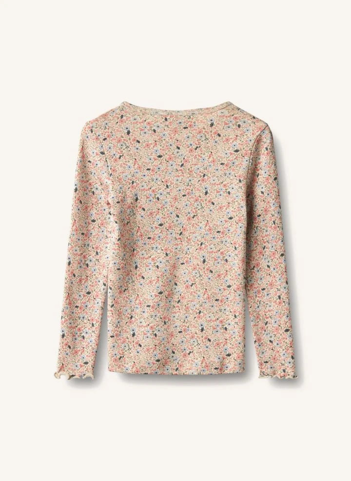 Wheat - Eja Fleuri Organic Cotton T-shirt | Light Pink